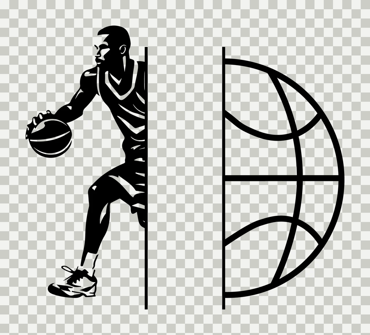 Can Glass Wrap Basketball Player Split View Hoop transparency and detail preview thumbnail