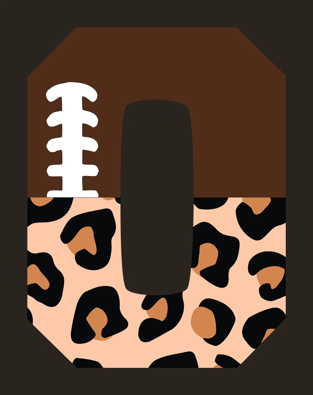 Football Font Half Leopard Character 05 american gridiron touchdown contrast preview thumbnail