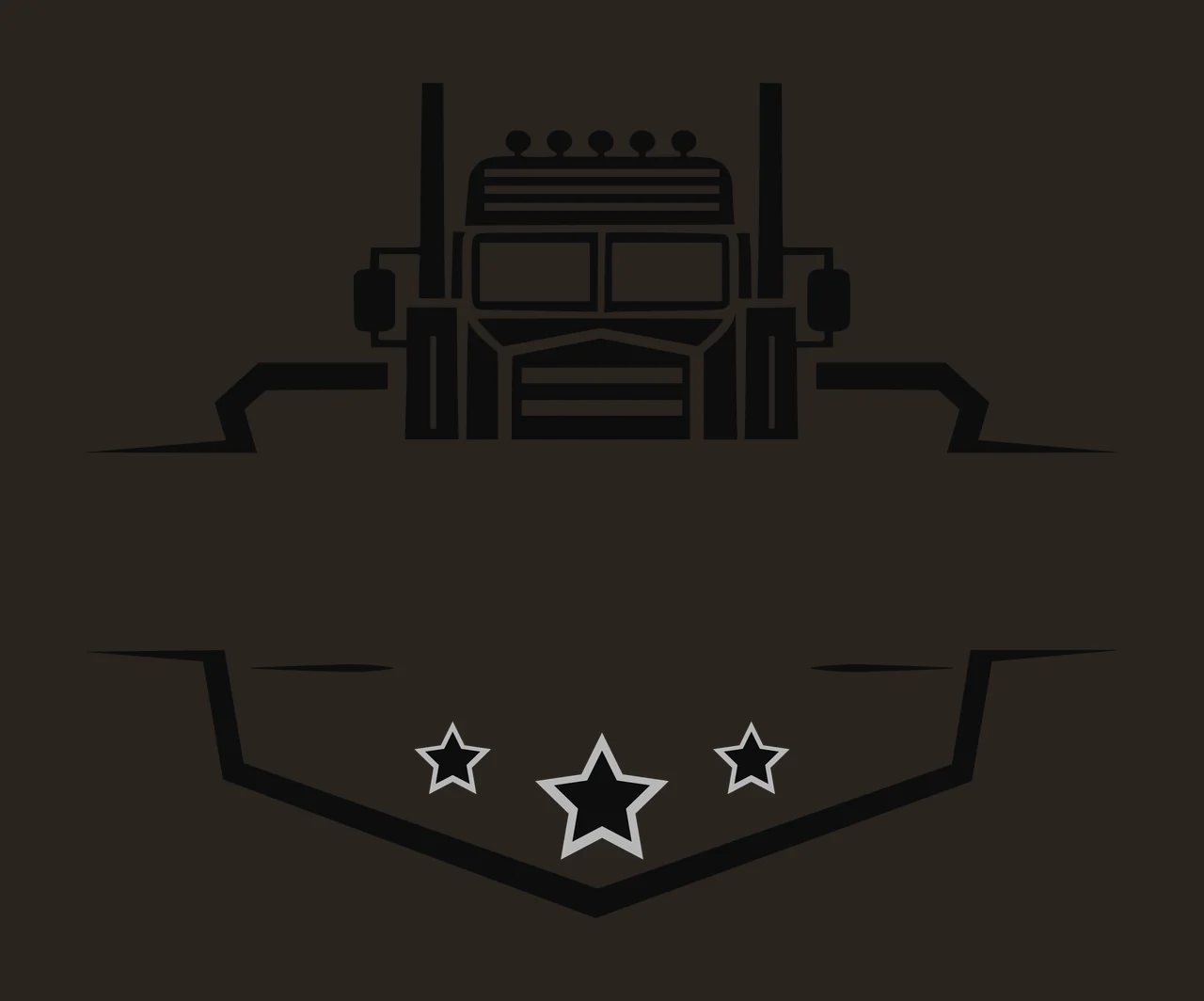Black Truck Silhouette Above Shield Emblem With Three stars contrast preview thumbnail