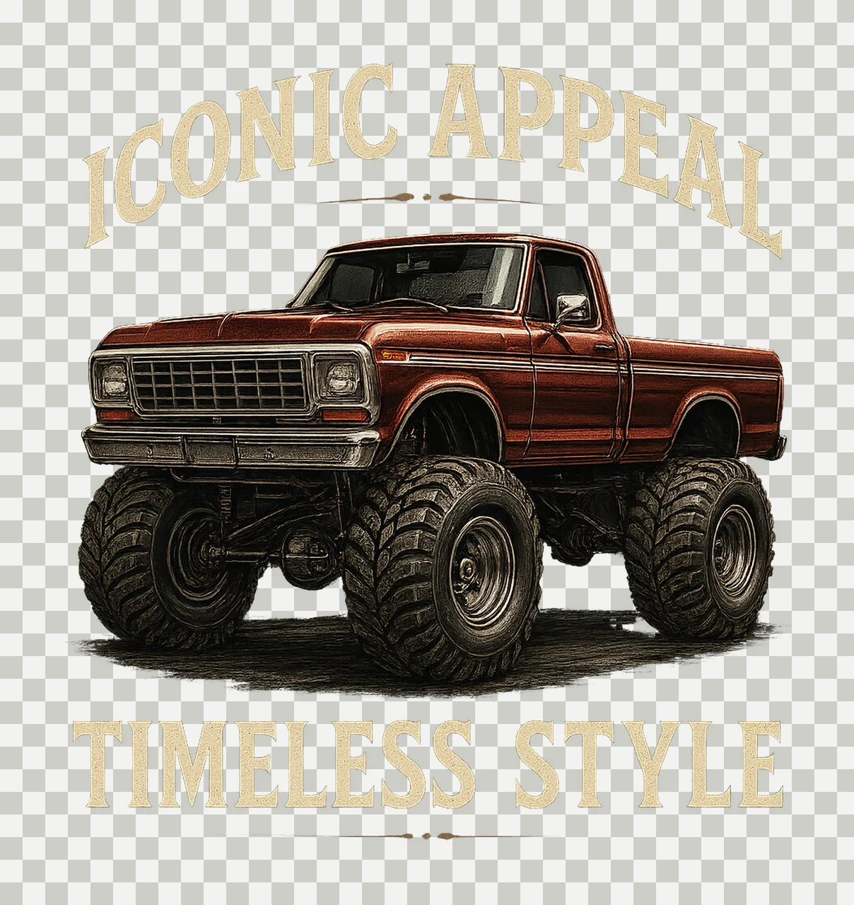 Vintage Square Body Truck Country Mudding Artwork Shirt transparency and detail preview thumbnail