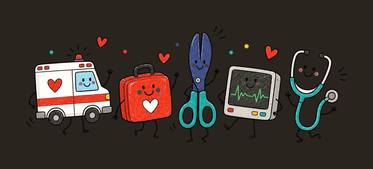 EMT Doodle Character Emergency Medical Variation A contrast preview thumbnail