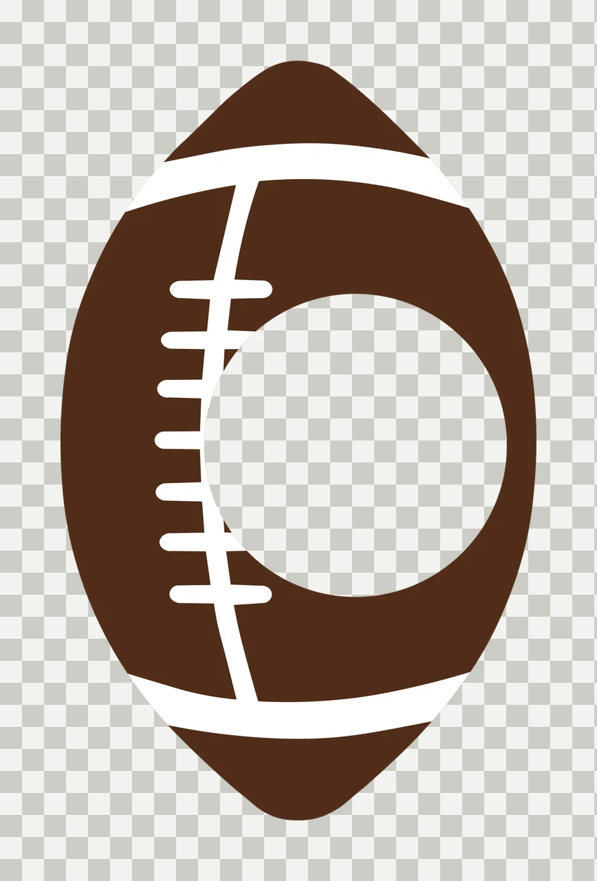Brown Football With White Circle transparency and detail preview thumbnail