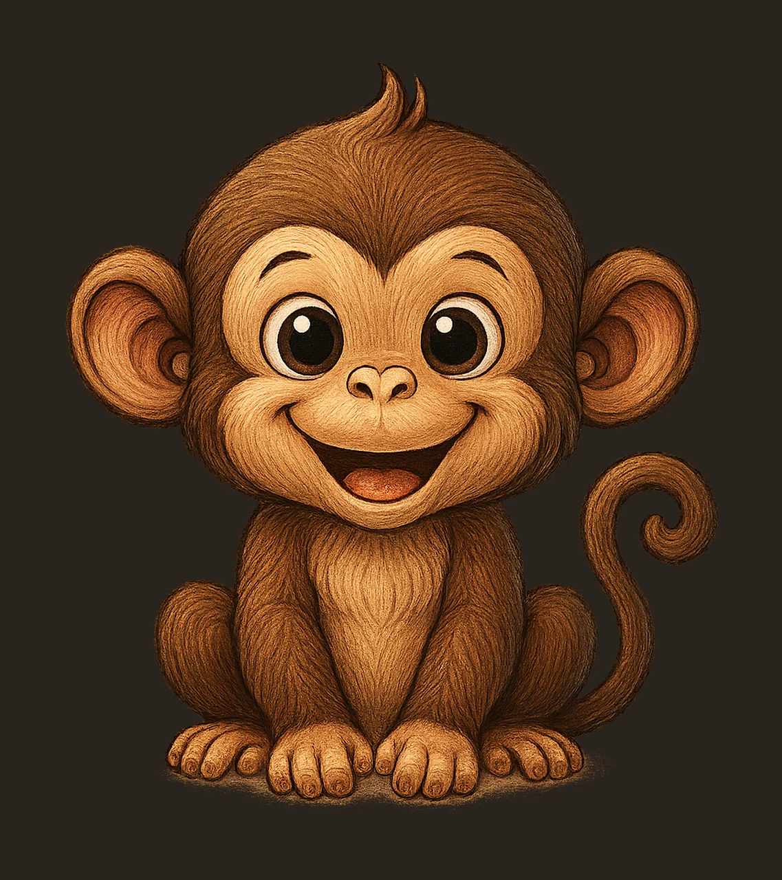 Baby Monkey Artwork Cute Animal Nursery Art Jungle Safari contrast preview thumbnail