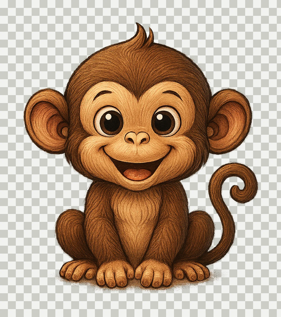 Baby Monkey Artwork Cute Animal Nursery Art Jungle Safari transparency and detail preview thumbnail