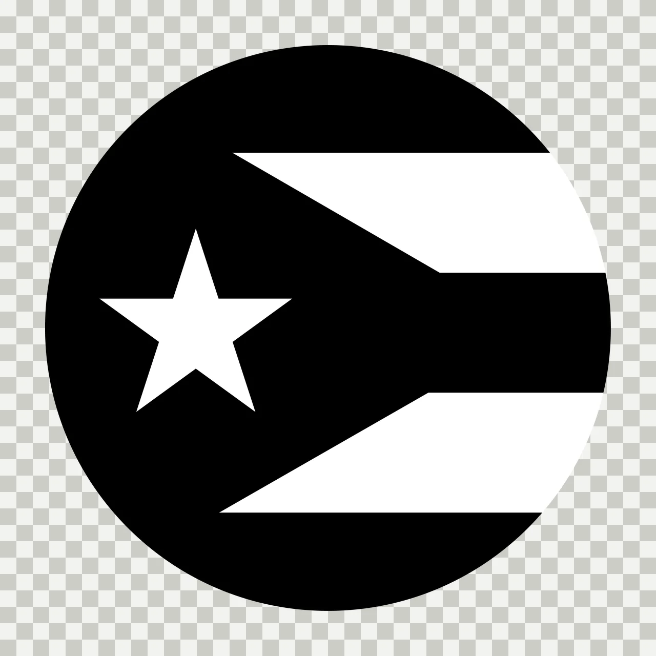 Circular Icon Containing A Black Star And Horizontal circle transparency and detail preview thumbnail