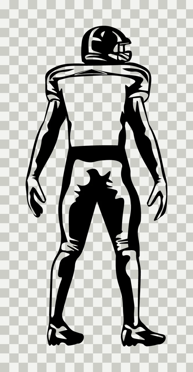 Football Player Standing With Monochrome And Sports transparency and detail preview thumbnail