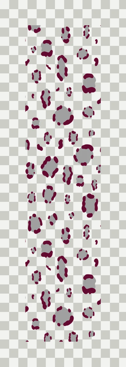 Leopard print with animal spots rosettes and vertical strip in grey maroon and white transparency and detail preview thumbnail