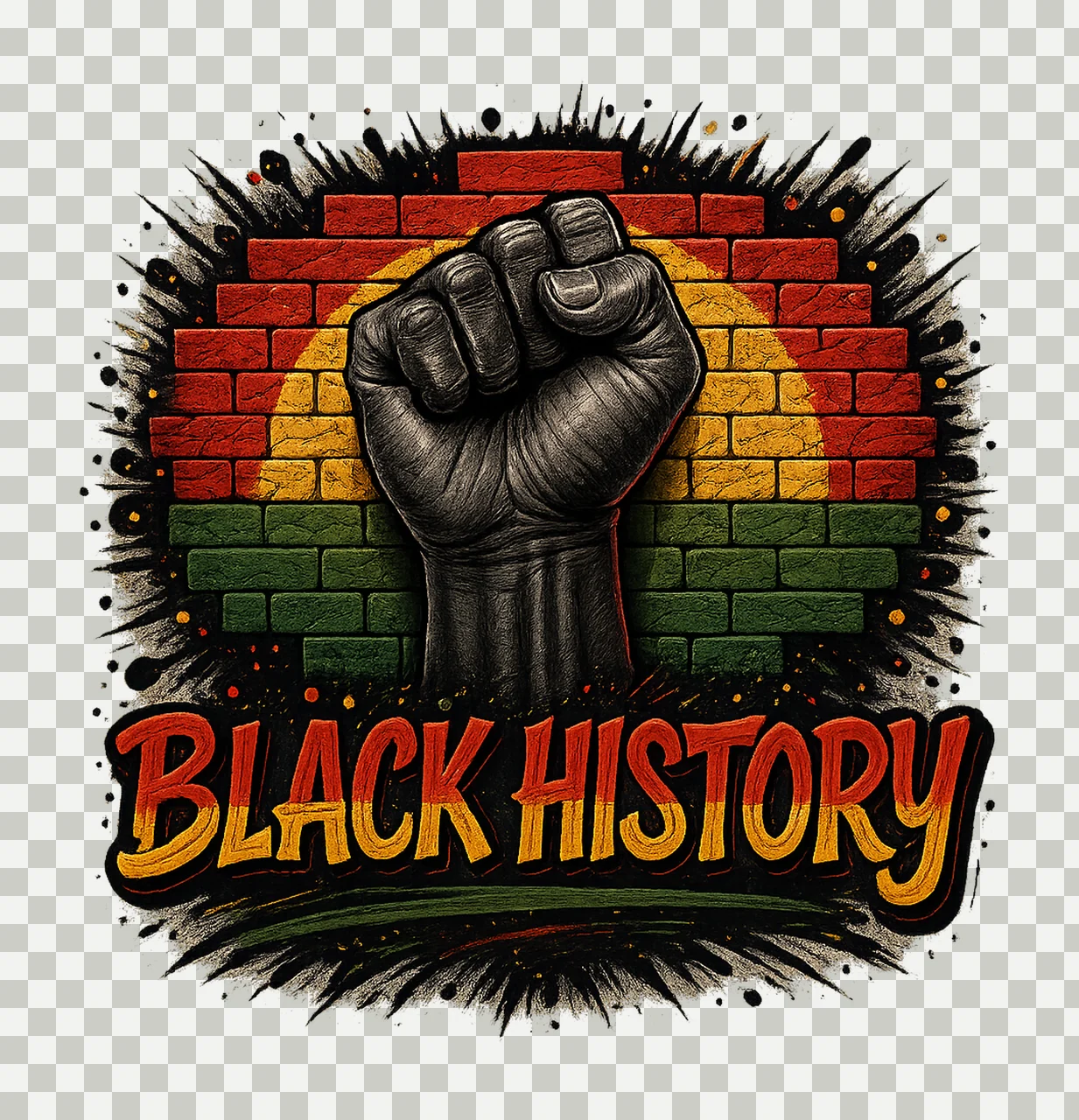 MLK Day Black History Sublimation Design African American transparency and detail preview thumbnail
