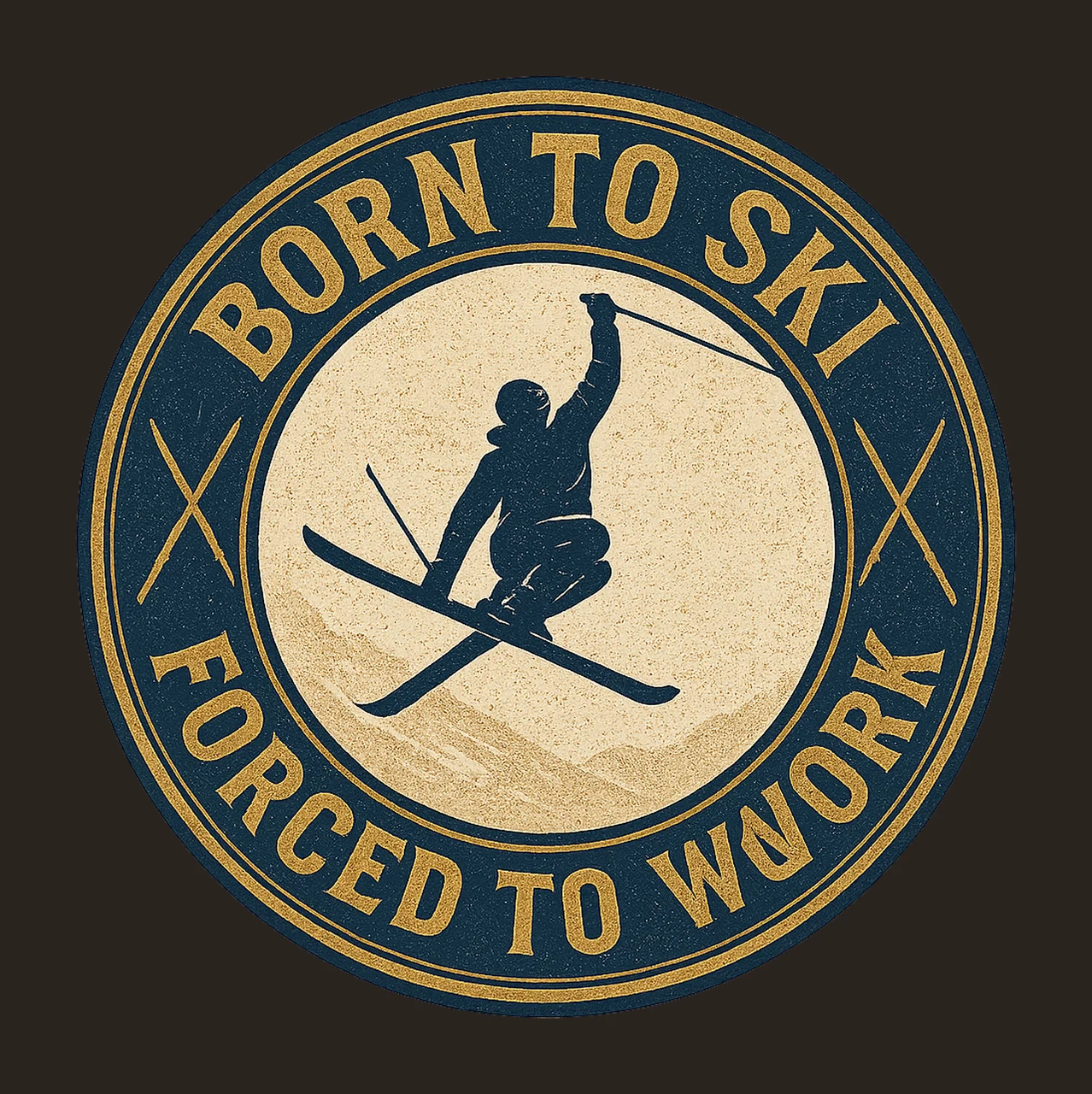 Born to Ski Skiing Sublimation Design Winter Sports Artwork contrast preview thumbnail