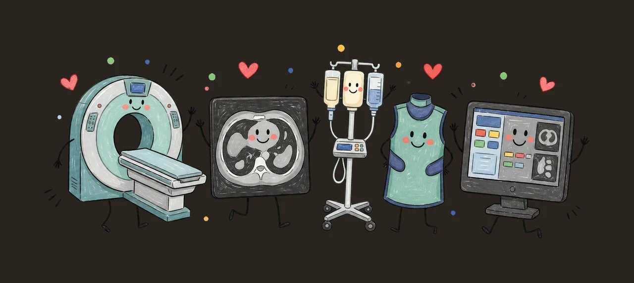 CT Scan Tech Doodle Crew Cute Radiology CAT Variation B contrast preview thumbnail