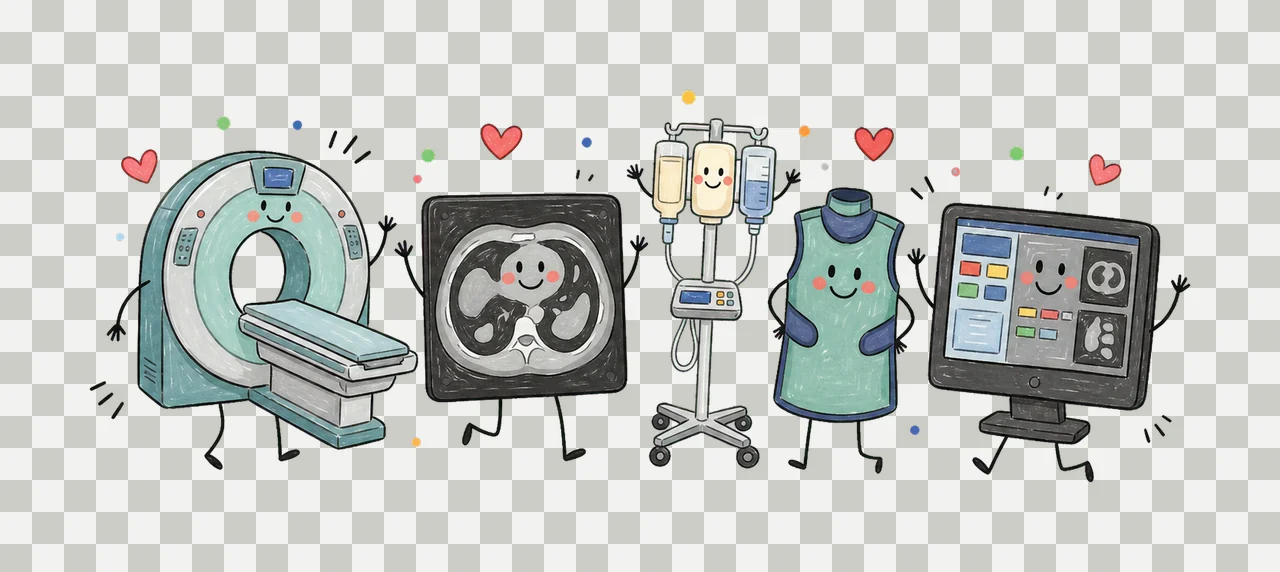CT Scan Tech Doodle Crew Cute Radiology CAT Variation B transparency and detail preview thumbnail