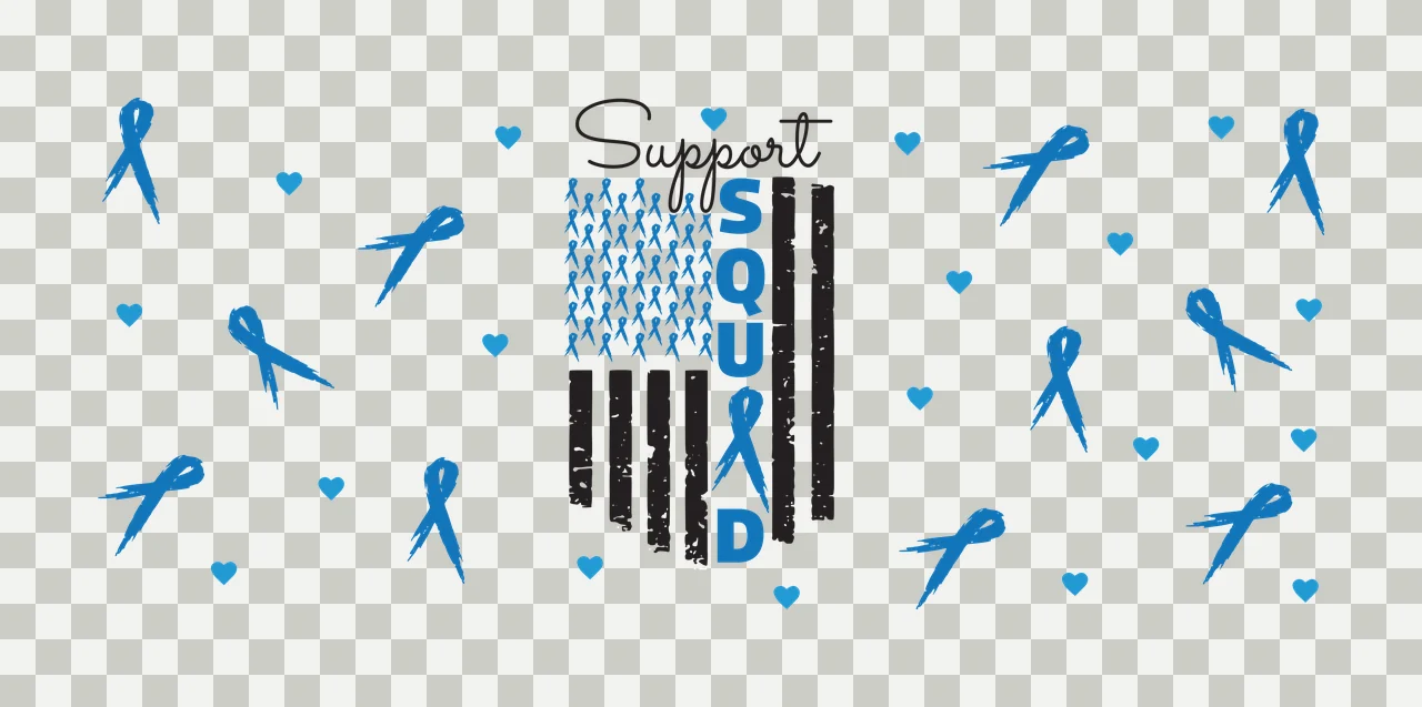 Can Glass Wrap Support Squad Flag With Ribbons display hearts transparency and detail preview thumbnail