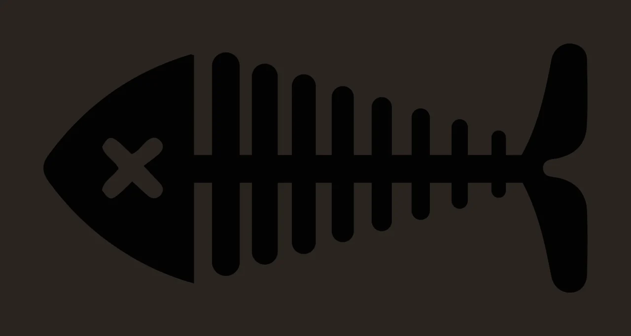 Bones A Solid Black Fish Skeleton spine ribs head tail graphic contrast preview thumbnail
