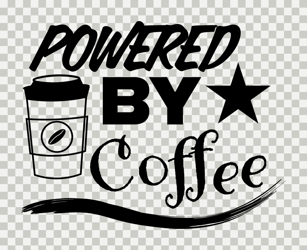Can Glass Wrap Powered By Coffee Typography Design cup stationery transparency and detail preview thumbnail