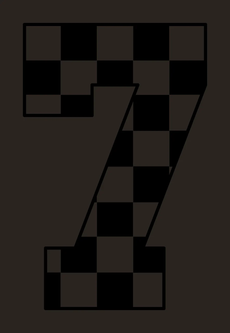 7 Number Seven With A Black And White checkered pattern geometric contrast preview thumbnail