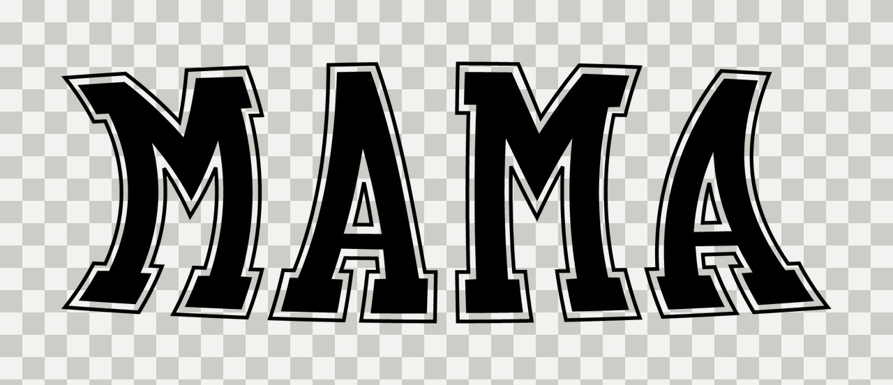 Mama Text With Letters And Word Featuring Typography transparency and detail preview thumbnail
