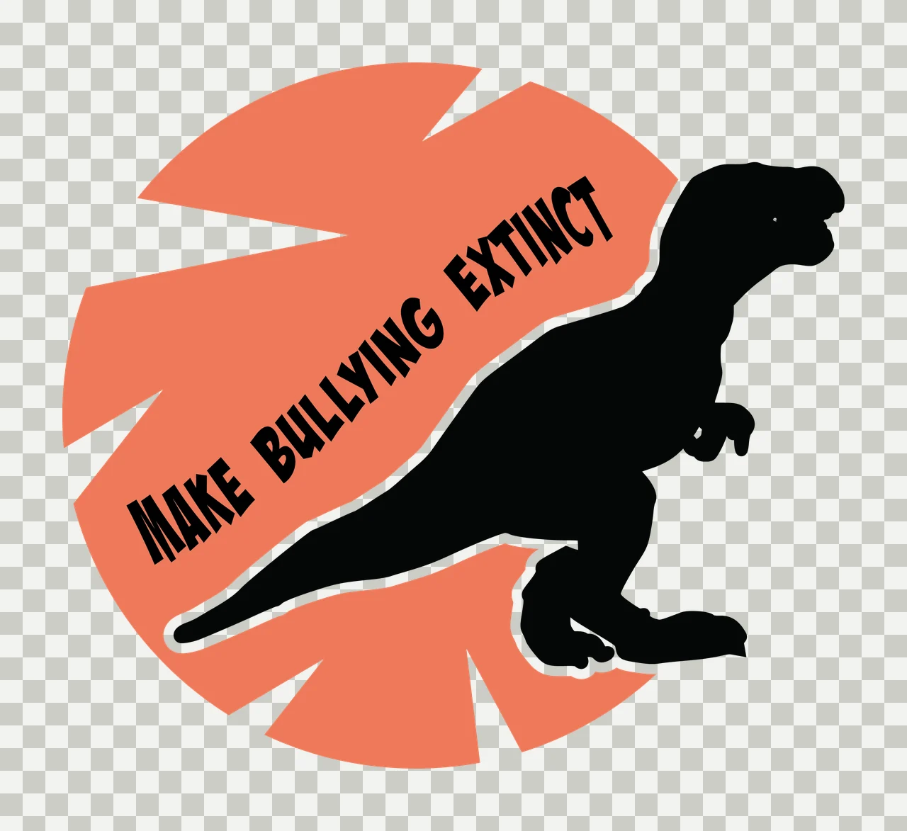 Dinosaur Silhouette Inside A Circular Shape With Jagged standing transparency and detail preview thumbnail