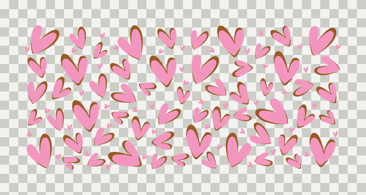 Can Glass Wrap Black Heart Shapes Pattern Backdrop hearts Variation transparency and detail preview thumbnail
