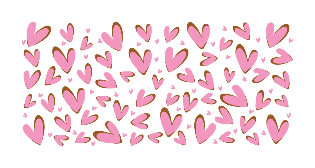 Can Glass Wrap Black Heart Shapes Pattern Backdrop hearts Variation