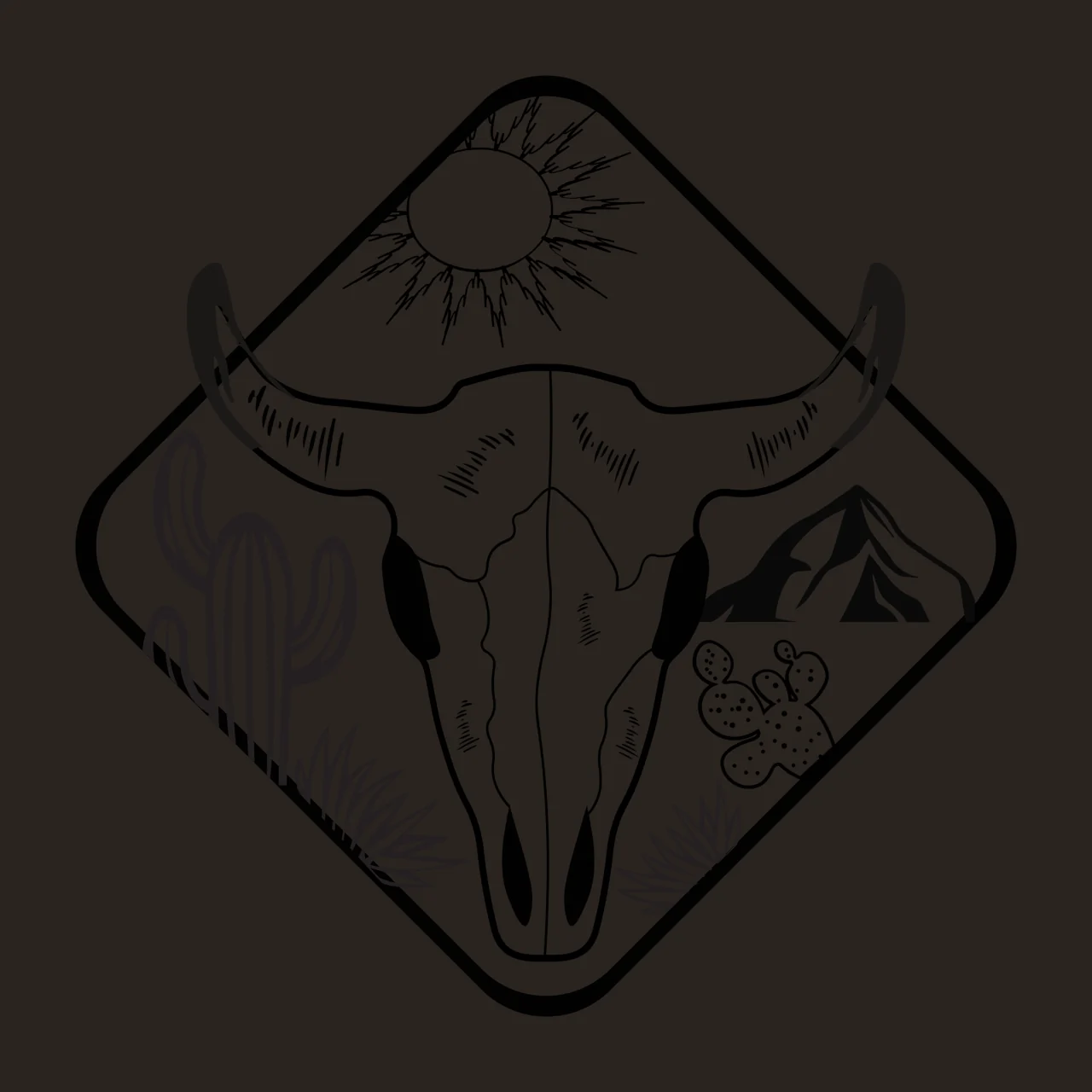 Can Glass Wrap Bull Skull Diamond Desert Landscape cactus sun contrast preview thumbnail