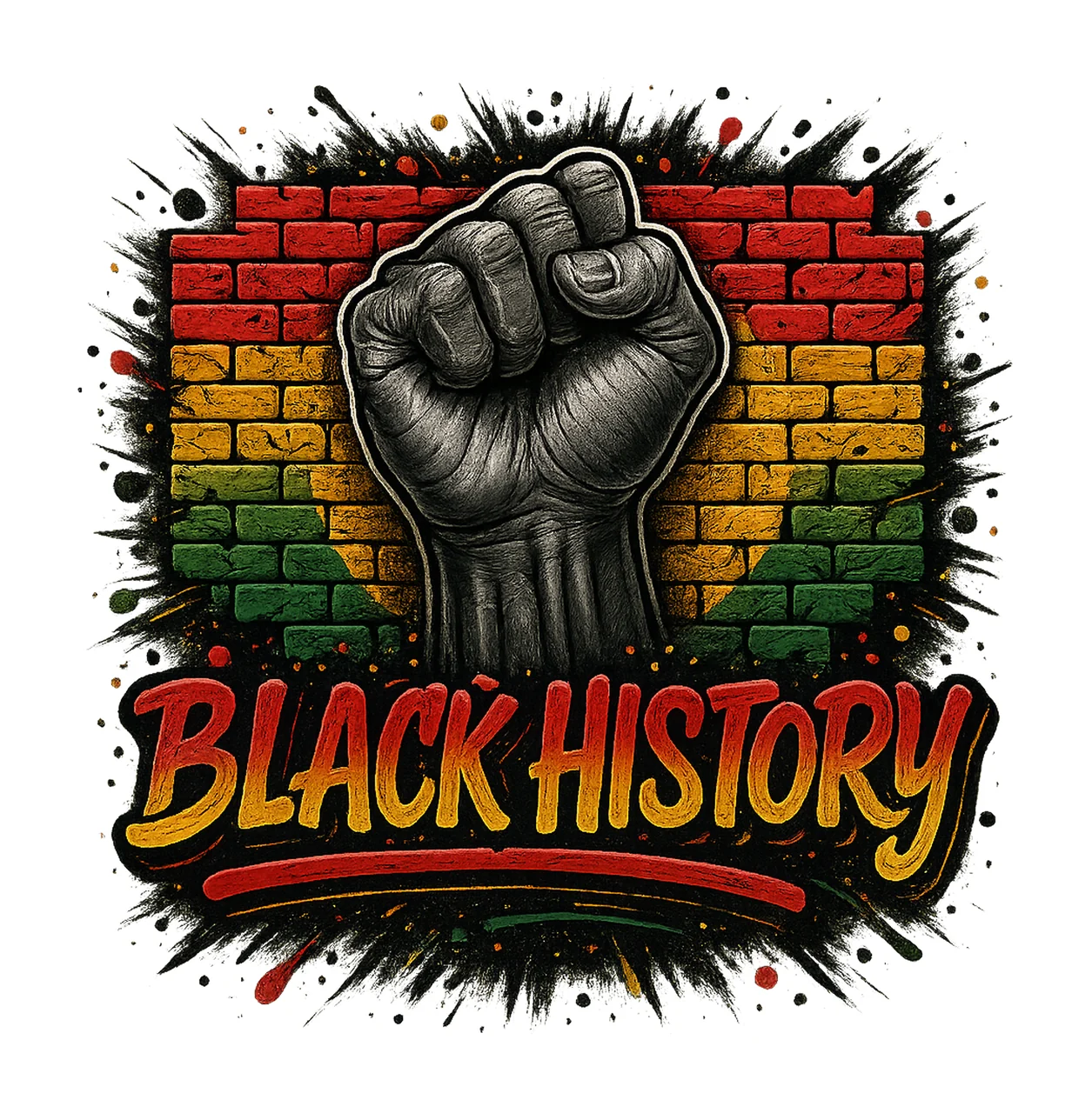 MLK Day Black History Sublimation Fist Power Design African