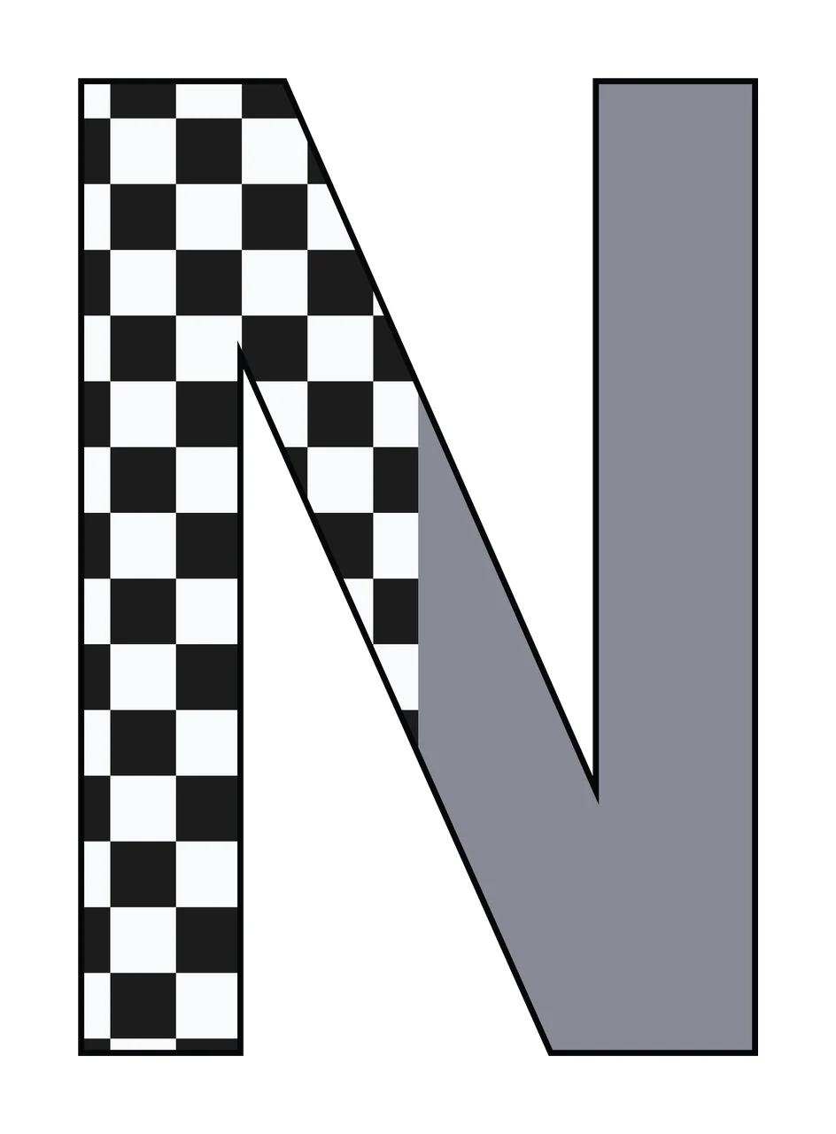 Can Glass Wrap N Letter Fill With Checkerboard