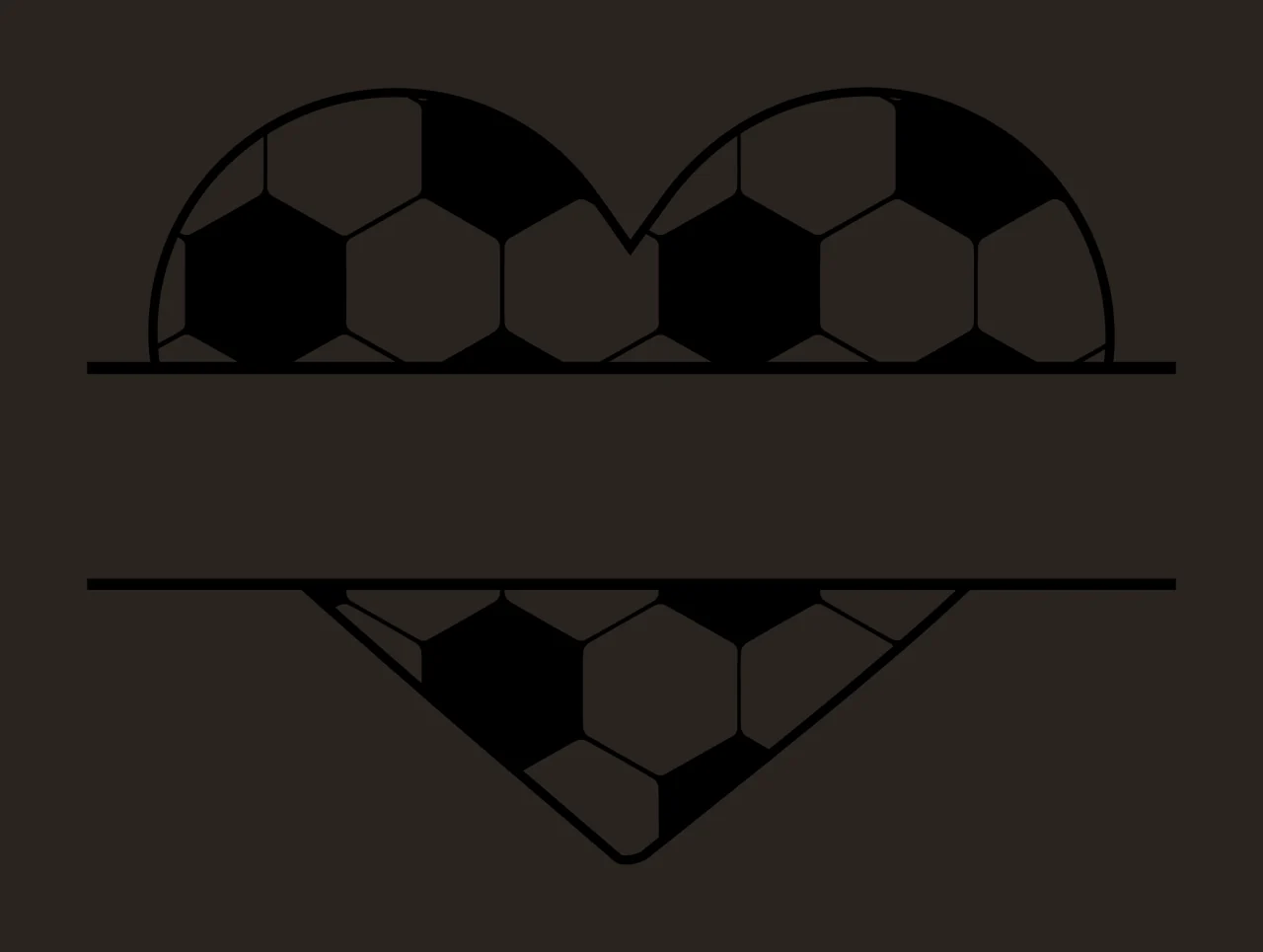 Soccer Ball Heart With Split Center pattern geometric black contrast preview thumbnail