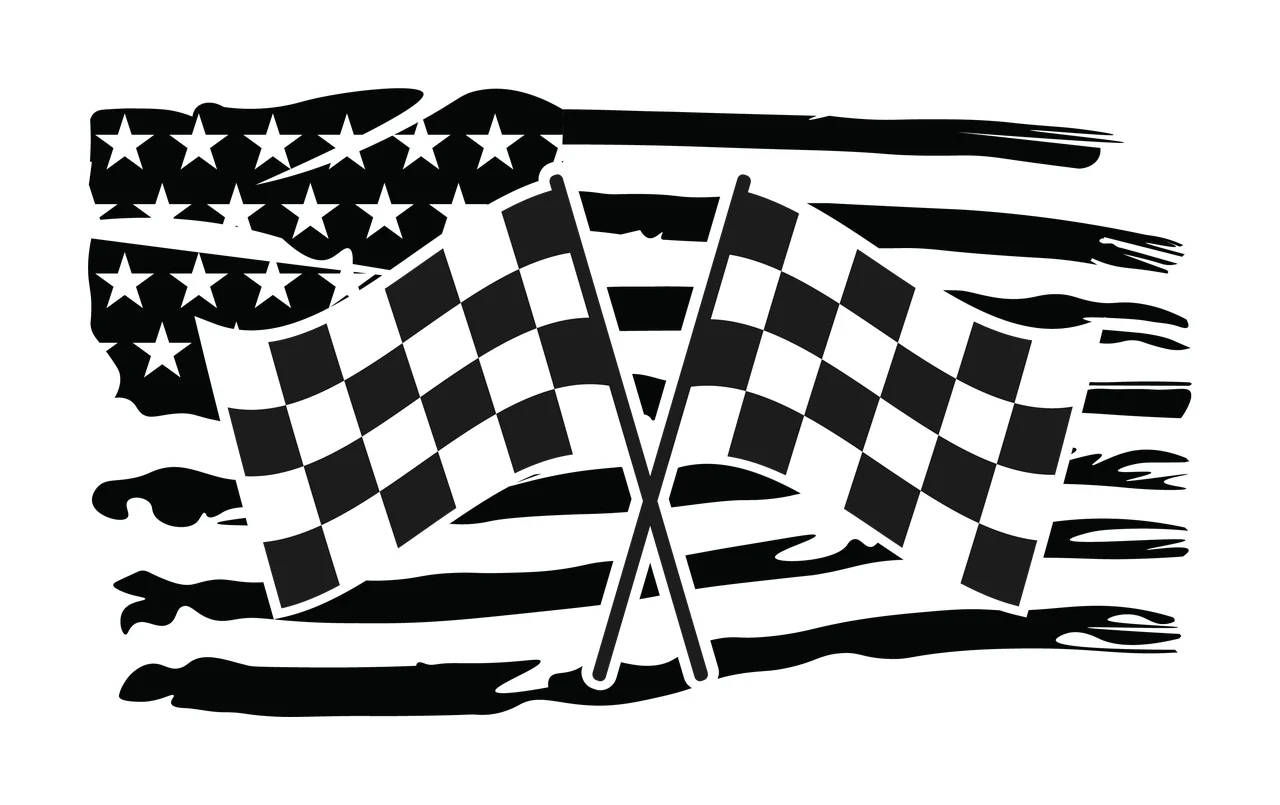 Flag Crossed Flags On A Horizontal Distressed stars stripes