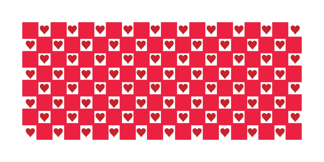 Hearts Can Glass Wrap Black And White Heart pattern grid minimalist