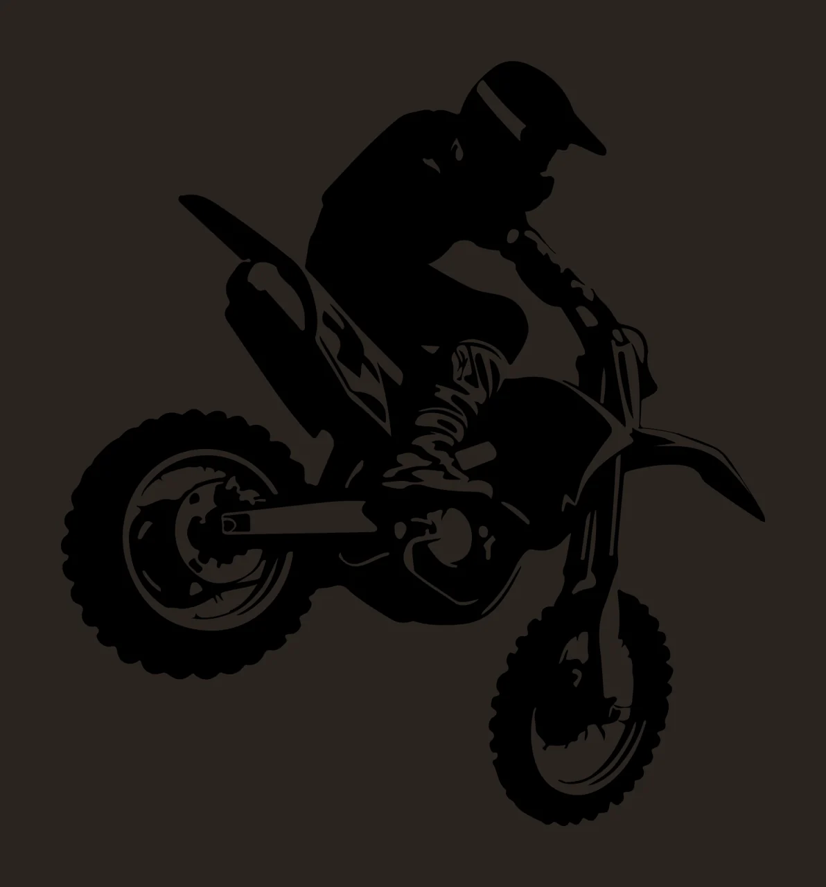 Dirt Bike Jumping In Air rider graphic silhouette black white contrast preview thumbnail