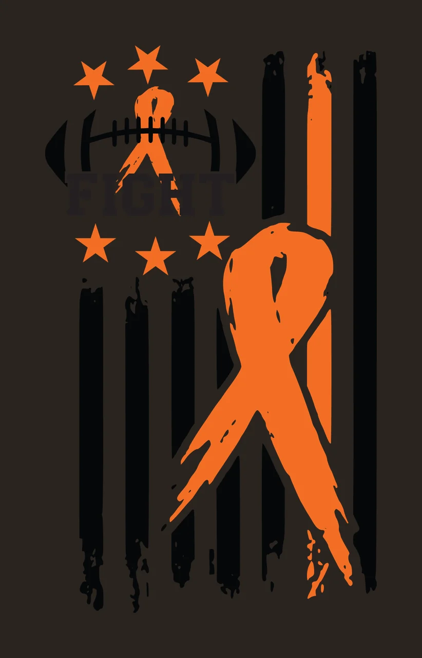 Awareness Fight American Flag Ribbon Football with overlaid on contrast preview thumbnail