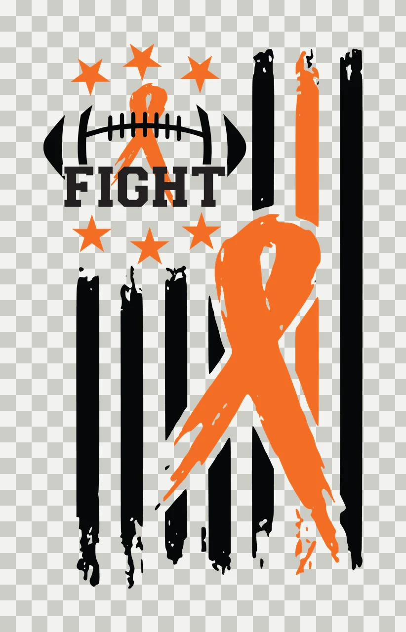 Awareness Fight American Flag Ribbon Football with overlaid on transparency and detail preview thumbnail