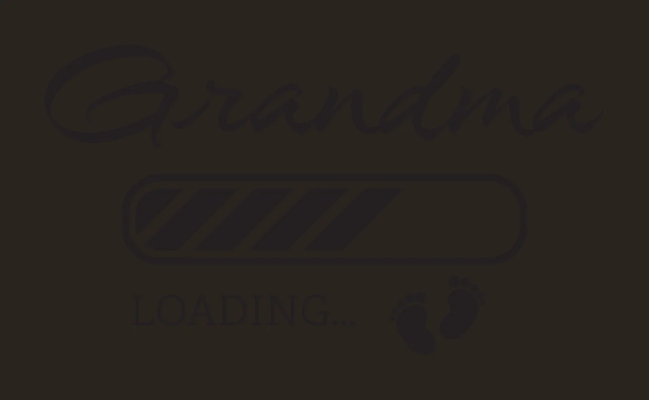 Grandma Loading Text With Progress Bar And Baby footprints contrast preview thumbnail