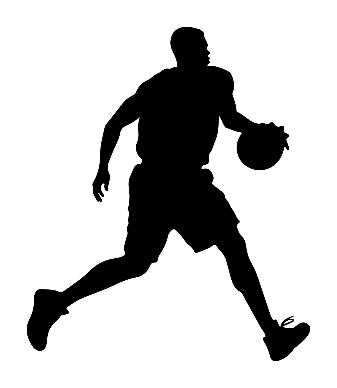 Can Glass Wrap Black Basketball Player Dribbling Silhouette