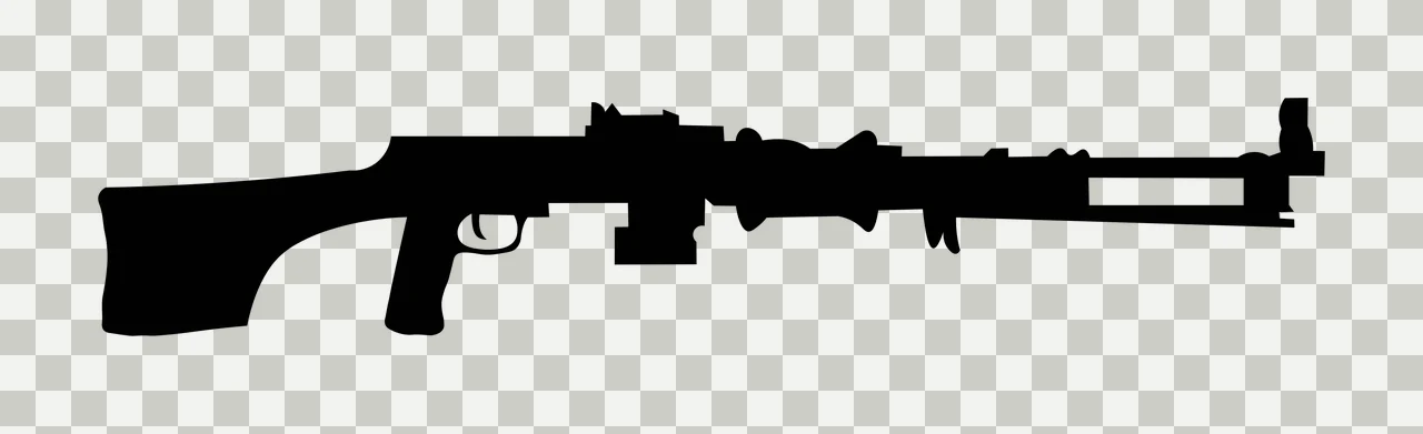 Long Rifle Silhouette In Profile weapon black white firearm transparency and detail preview thumbnail
