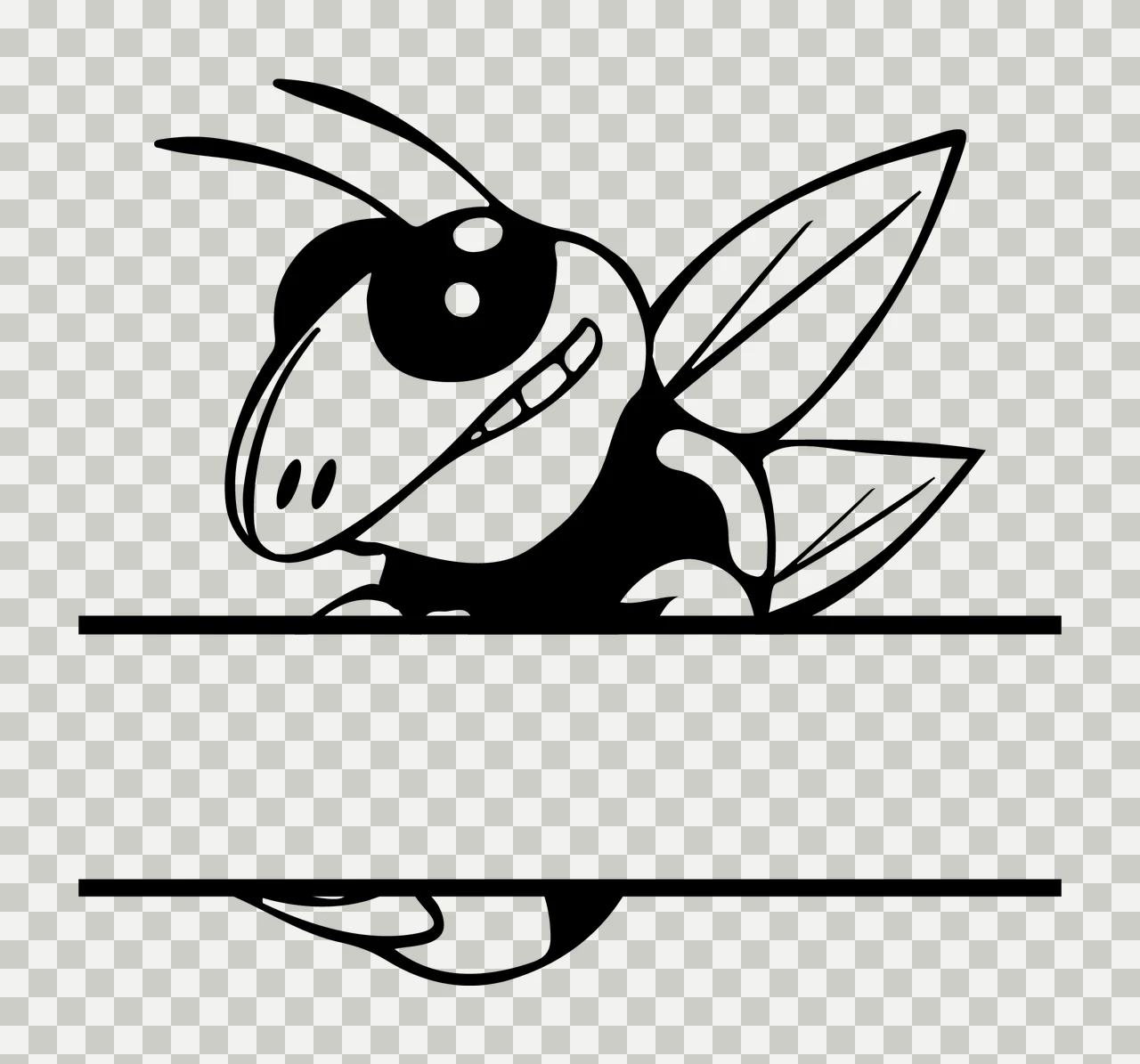 Wasp Peeking With Horizontal Lines And Space transparency and detail preview thumbnail