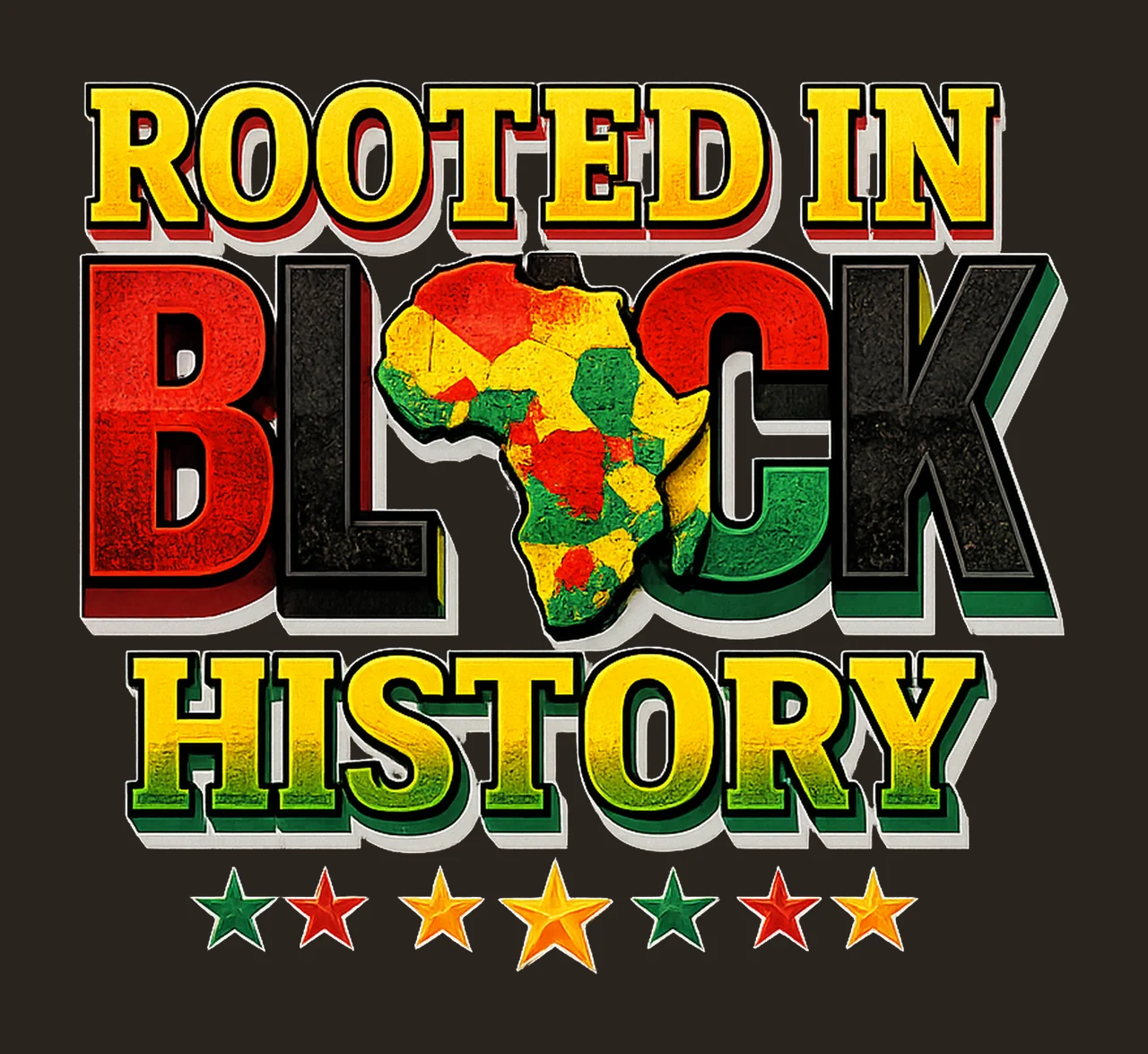 Black History Rooted in Black History Design African Pride contrast preview thumbnail