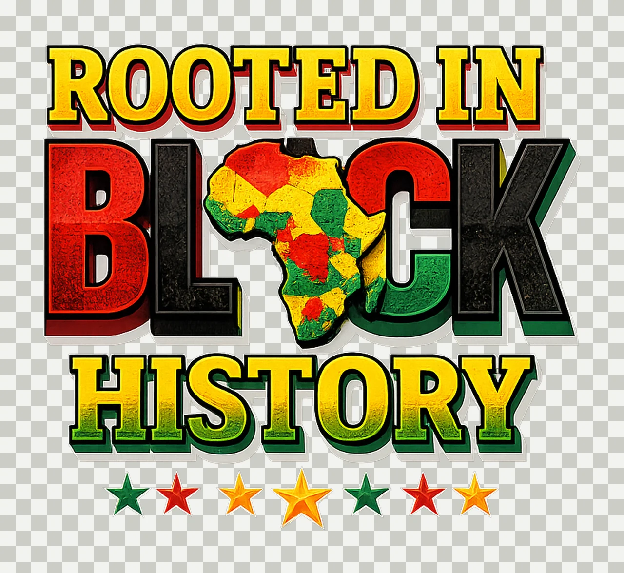 Black History Rooted in Black History Design African Pride transparency and detail preview thumbnail