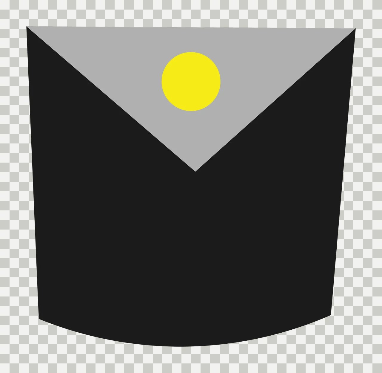 Black Silhouette Of A Curved Bottom Rectangular Block shape transparency and detail preview thumbnail