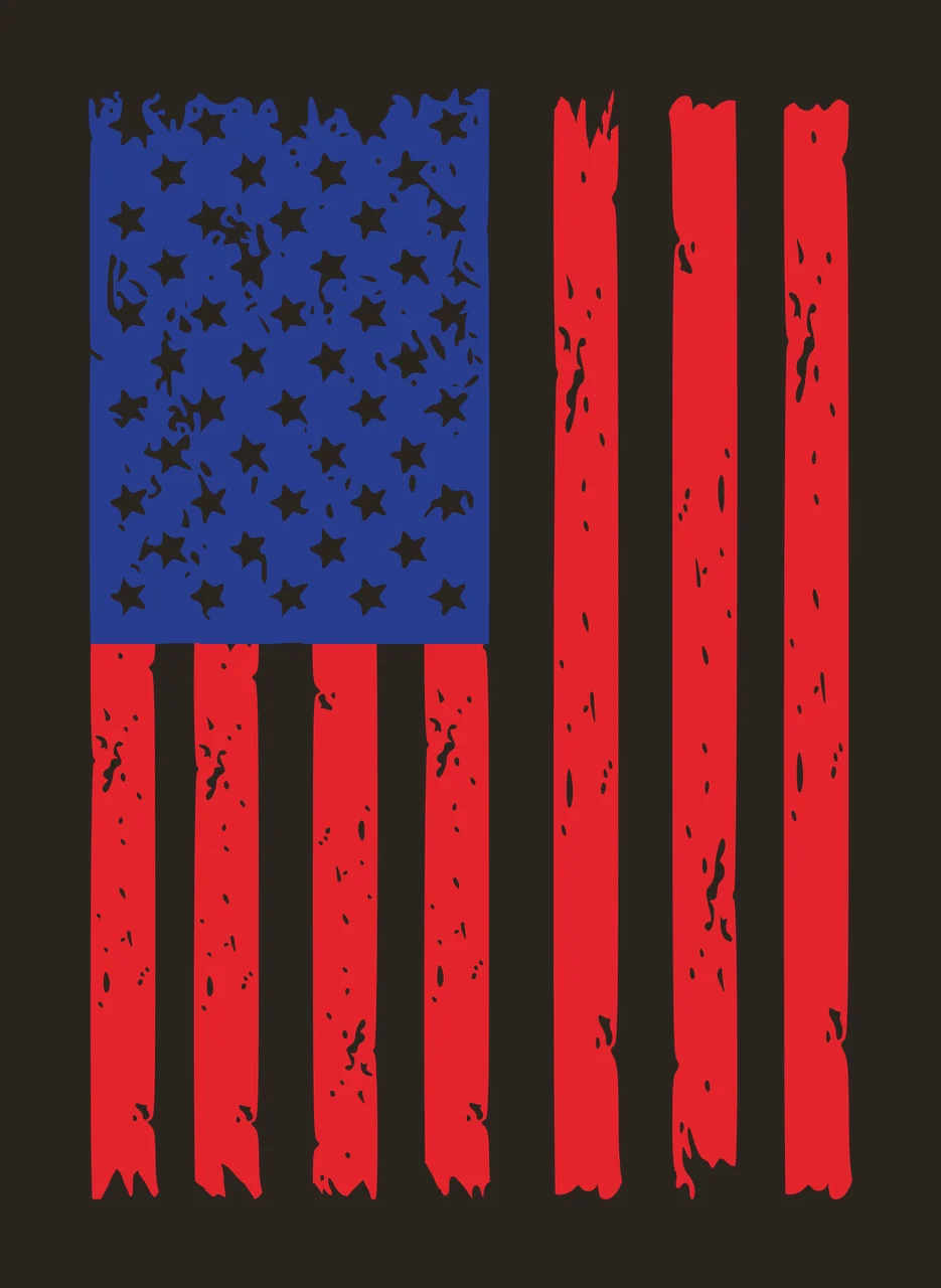 Flag Distressed Stripes With Stars Element Display black white contrast preview thumbnail