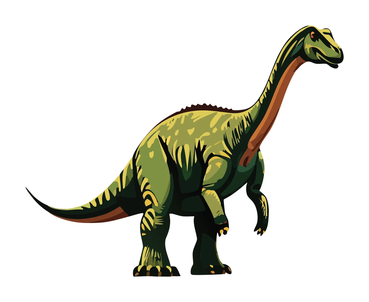 Dinosaur Silhouette With Long Neck walking lines black white
