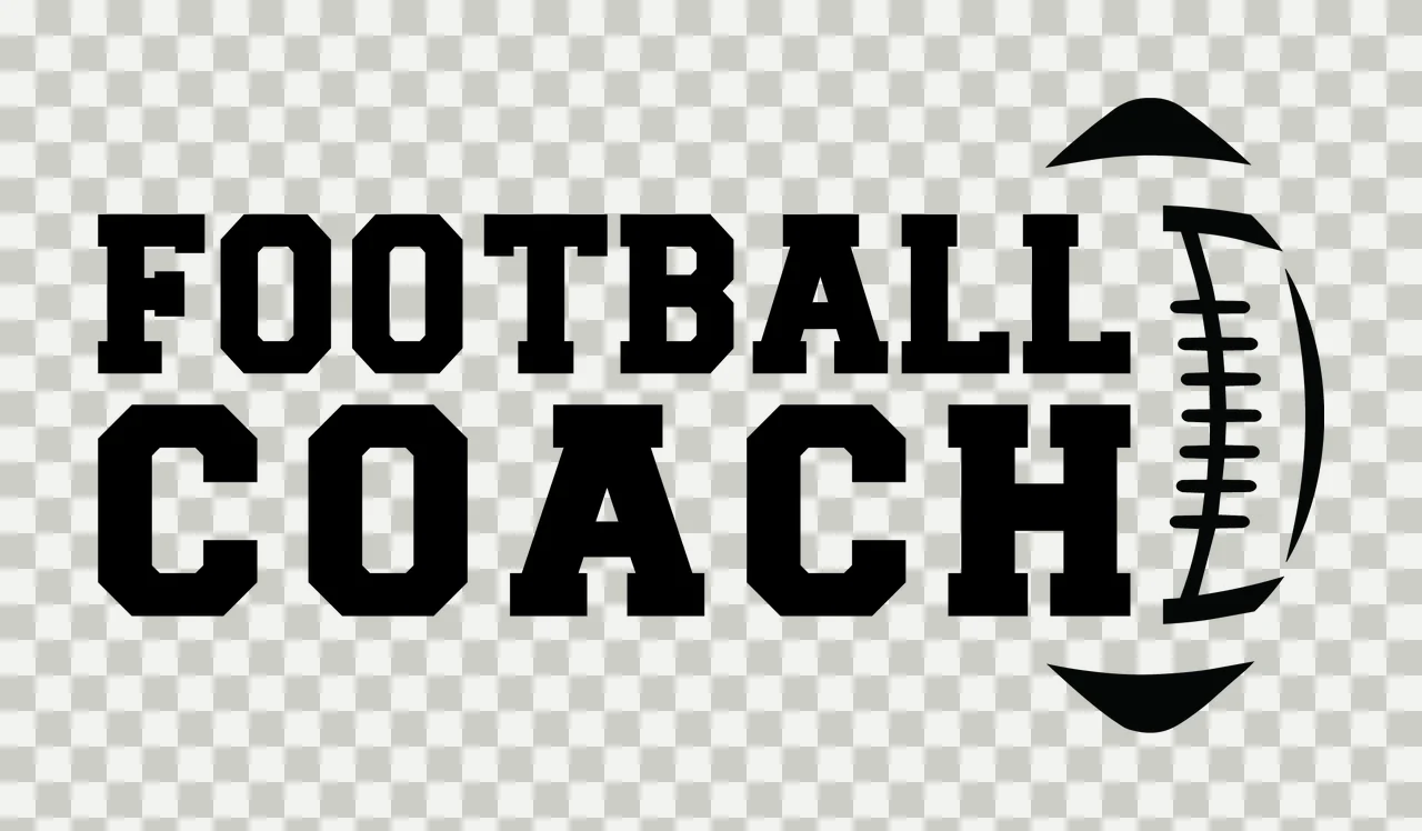 Football Coach And Text Graphic Emblem transparency and detail preview thumbnail