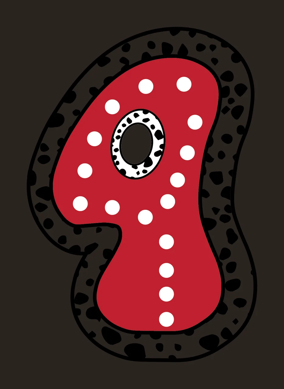 Dalmatian Dots Font Race Doodle Character 23 racing checkered flag contrast preview thumbnail