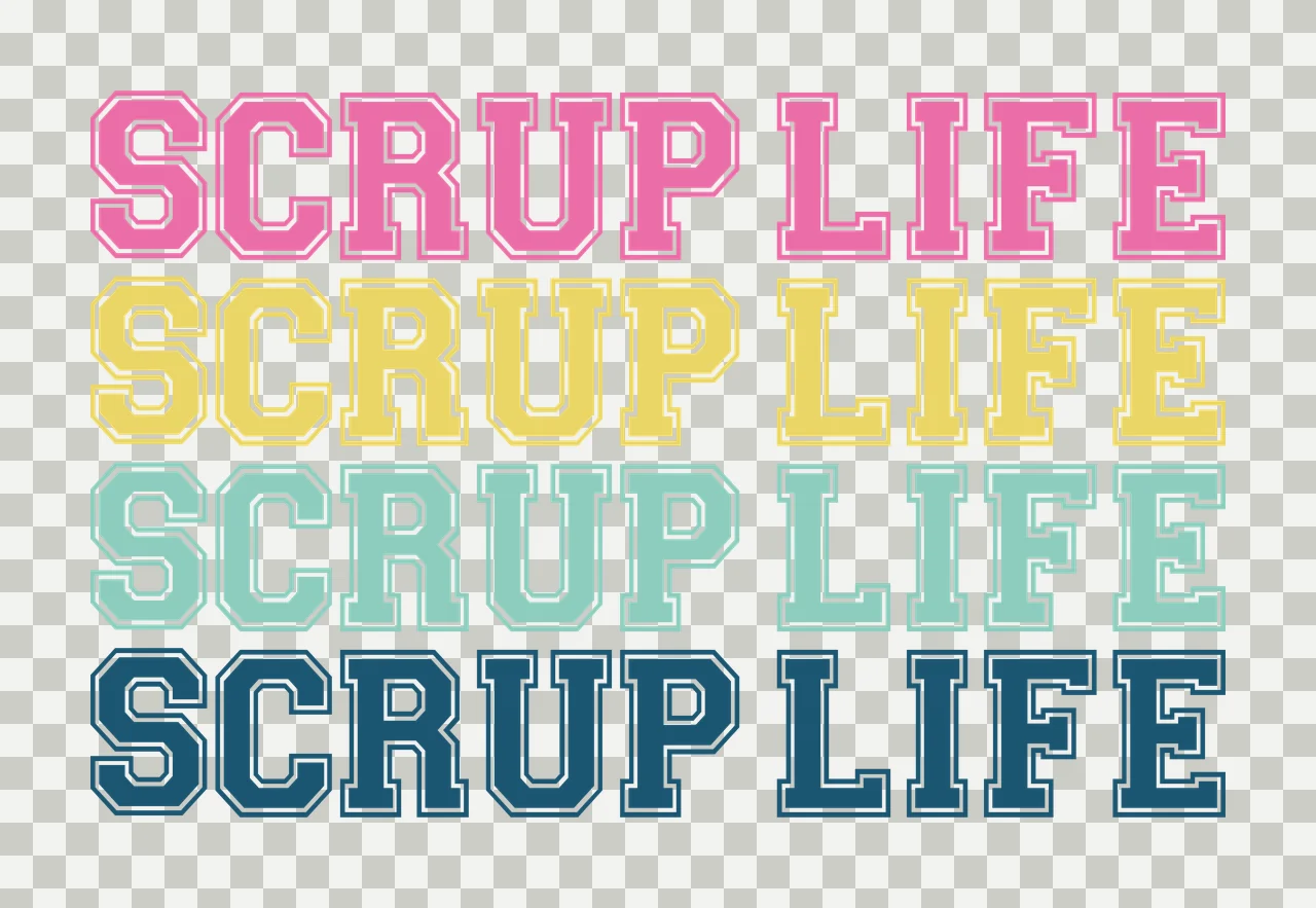 Scrup Life Repeated Text Layout Repeating letters words black transparency and detail preview thumbnail