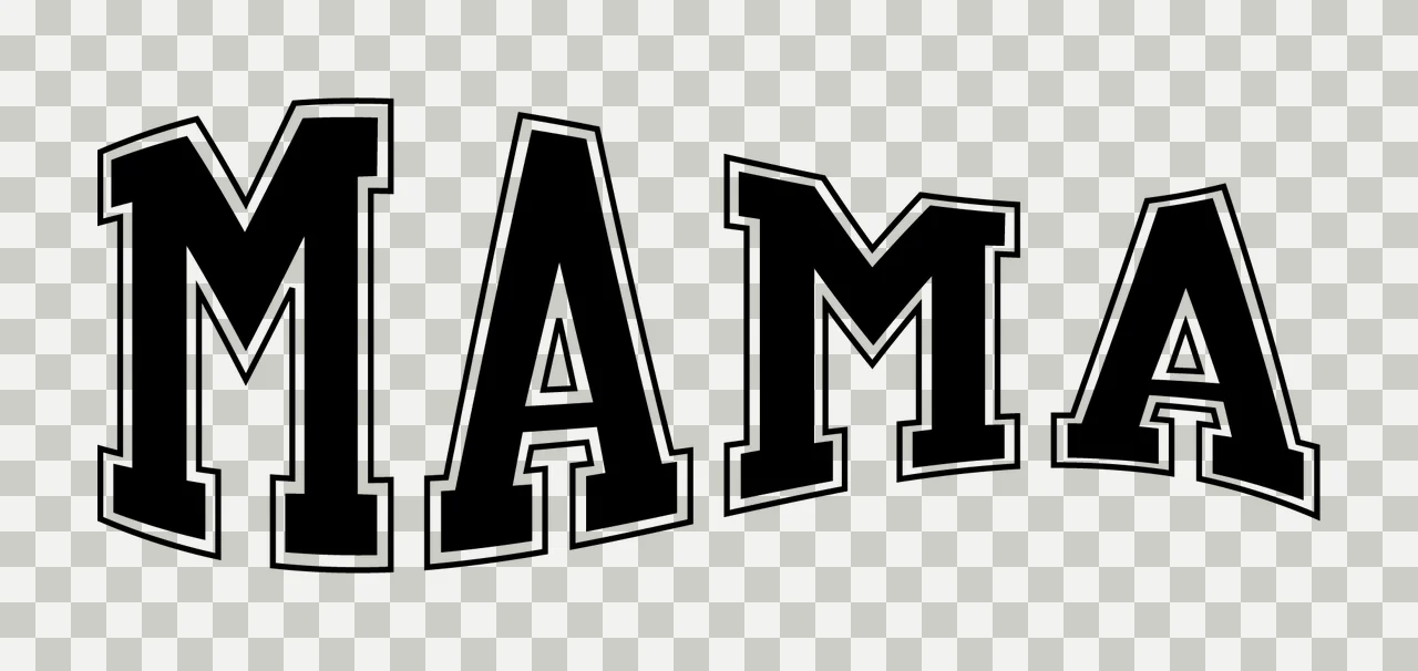 Mama Text With Typography And In Black transparency and detail preview thumbnail