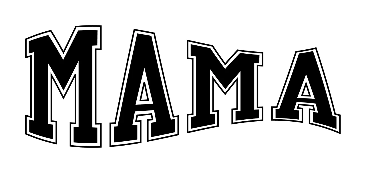 Mama Text With Typography And In Black