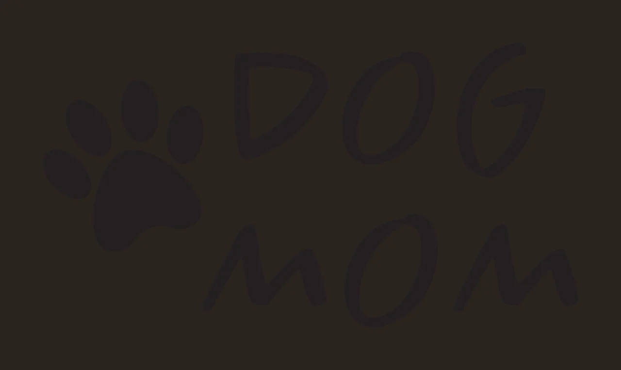 DOG MOM Typography Design with paw print, text and lettering in black and white contrast preview thumbnail