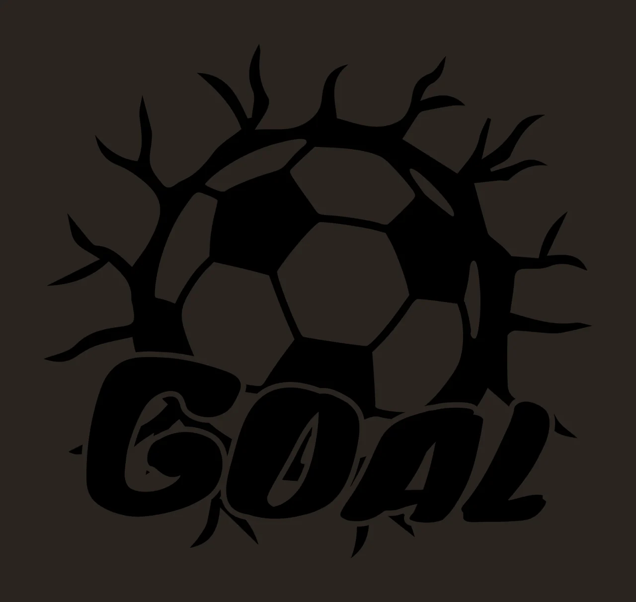Soccer Goal Text With Ball cracking cracks silhouette black contrast preview thumbnail