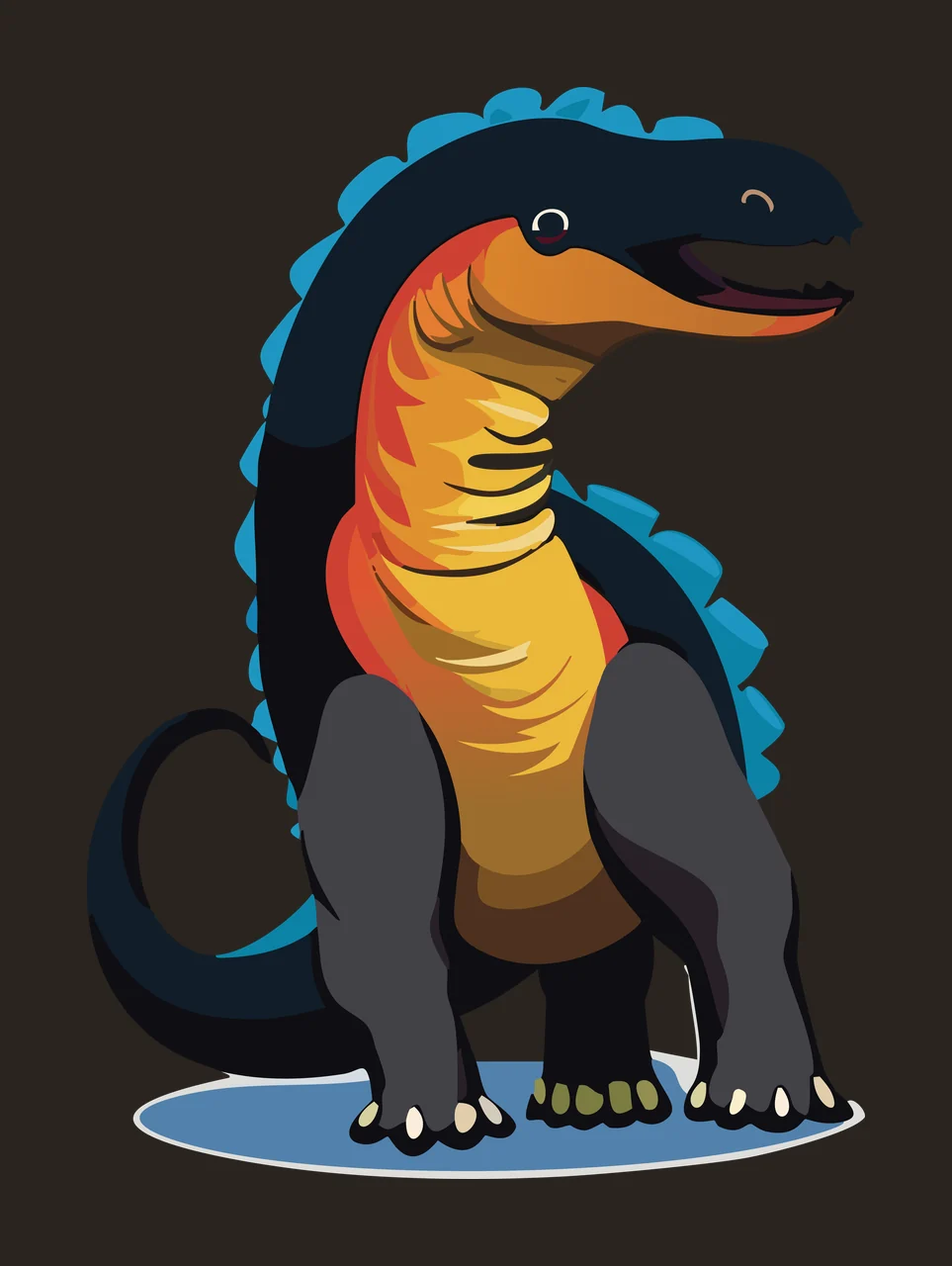 Dinosaur Spiked Creature Silhouette standing black white spikes contrast preview thumbnail