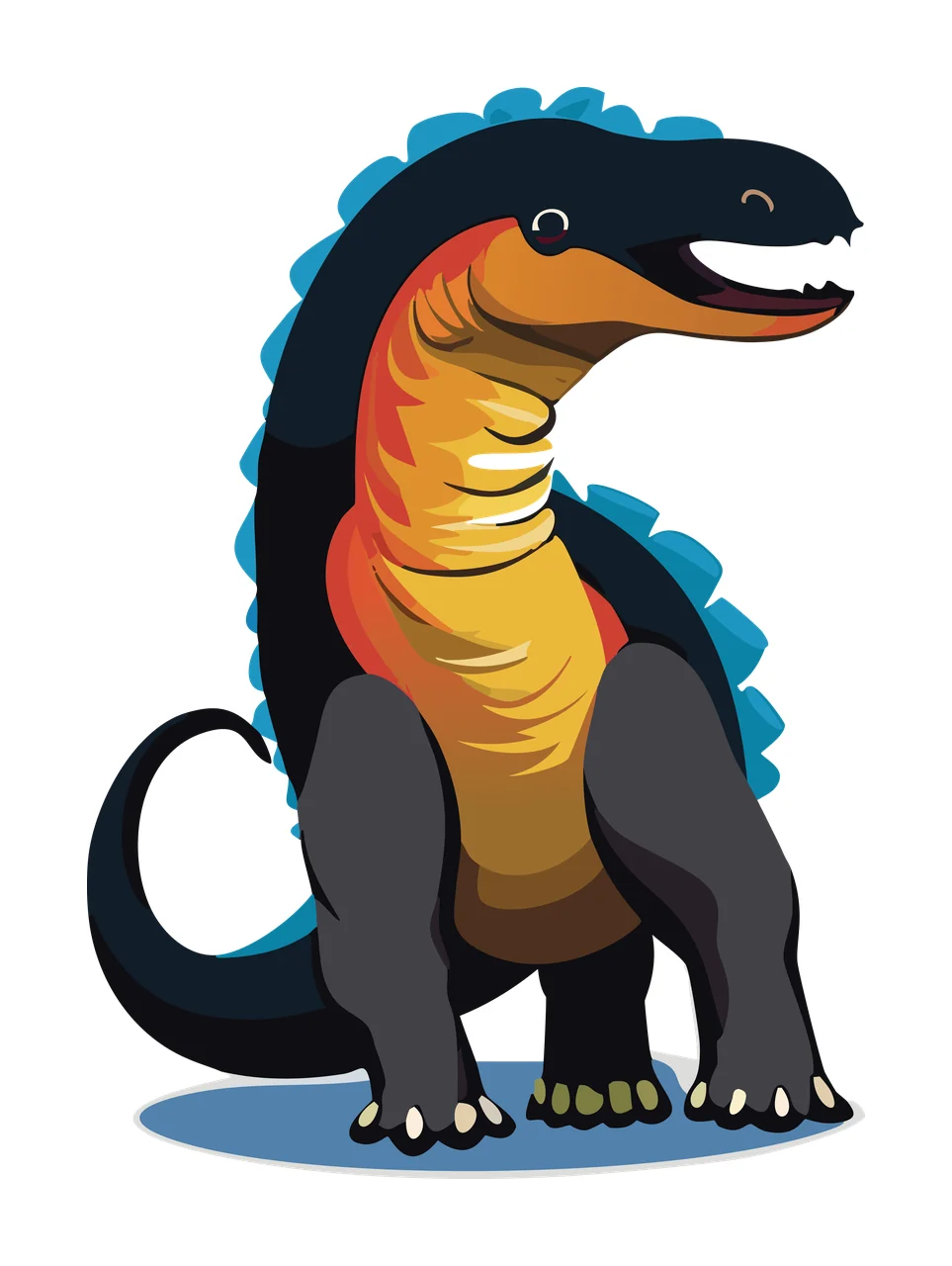 Dinosaur Spiked Creature Silhouette standing black white spikes